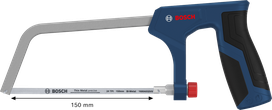 Bosch 150 mm çift metal kesme testeresi, hassas metal kesimi için.